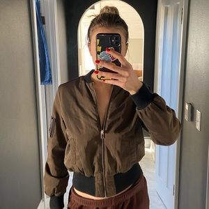 Bishop and young green bomber jacket